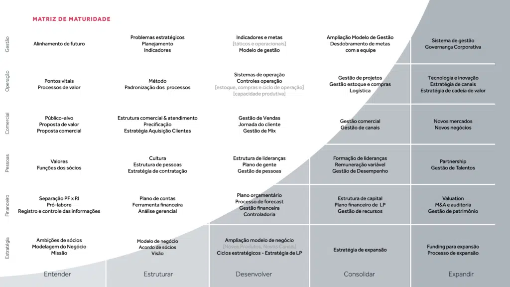Matriz de Maturidade de Gestão 4CINCO